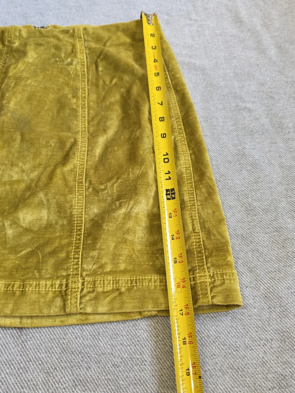 Free People Modern Femme Chartreuse Velvet Mini Skirt